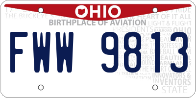 OH license plate FWW9813