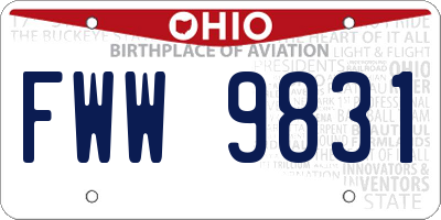 OH license plate FWW9831