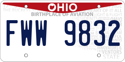 OH license plate FWW9832