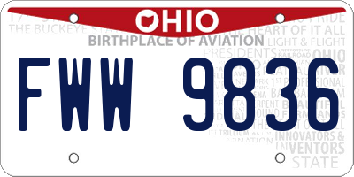OH license plate FWW9836