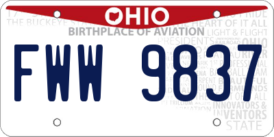 OH license plate FWW9837