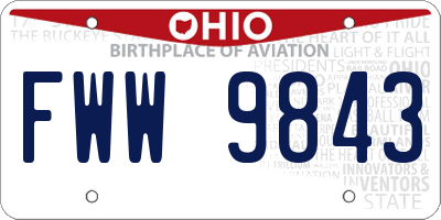 OH license plate FWW9843