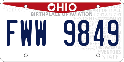 OH license plate FWW9849