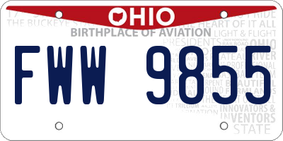 OH license plate FWW9855