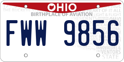 OH license plate FWW9856