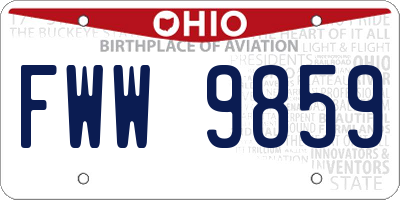 OH license plate FWW9859