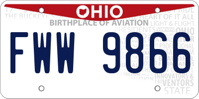 OH license plate FWW9866