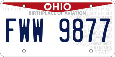 OH license plate FWW9877