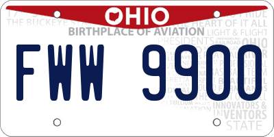OH license plate FWW9900