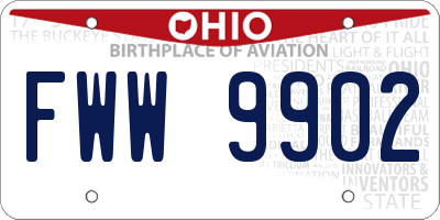 OH license plate FWW9902