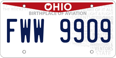 OH license plate FWW9909