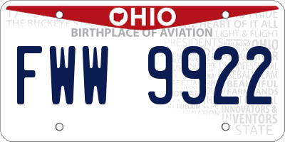 OH license plate FWW9922