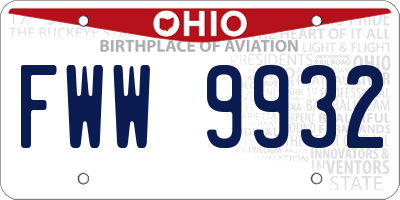 OH license plate FWW9932