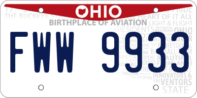 OH license plate FWW9933