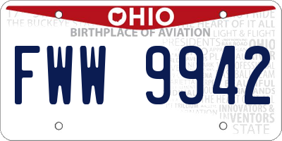 OH license plate FWW9942