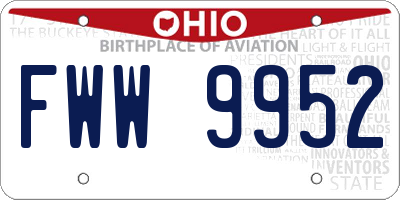 OH license plate FWW9952