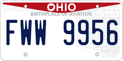 OH license plate FWW9956