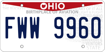 OH license plate FWW9960