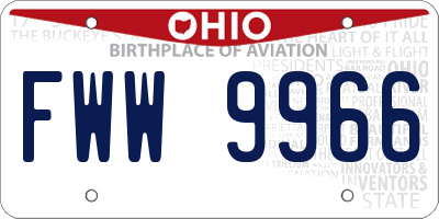 OH license plate FWW9966