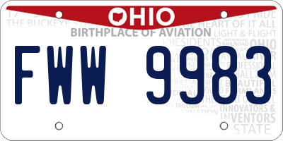 OH license plate FWW9983