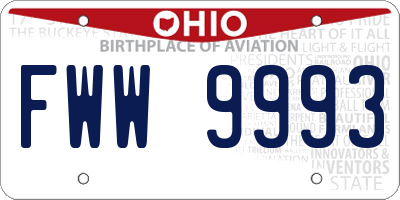 OH license plate FWW9993