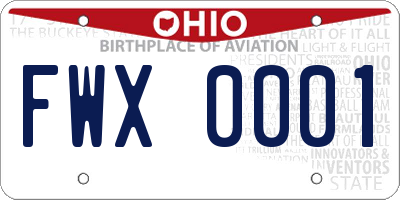 OH license plate FWX0001