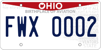 OH license plate FWX0002