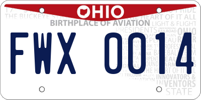 OH license plate FWX0014