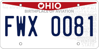 OH license plate FWX0081