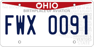 OH license plate FWX0091
