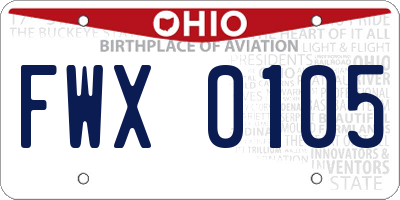 OH license plate FWX0105