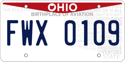OH license plate FWX0109