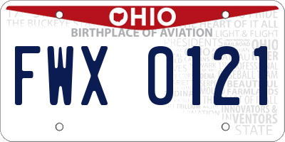 OH license plate FWX0121
