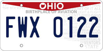 OH license plate FWX0122