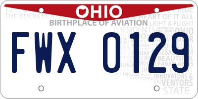 OH license plate FWX0129