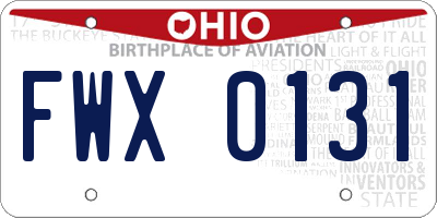 OH license plate FWX0131