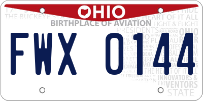 OH license plate FWX0144