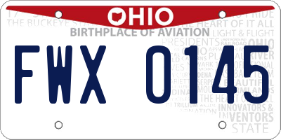 OH license plate FWX0145