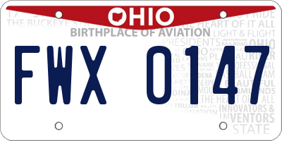 OH license plate FWX0147