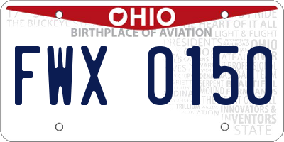 OH license plate FWX0150
