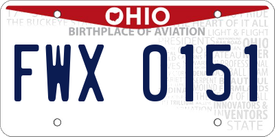 OH license plate FWX0151