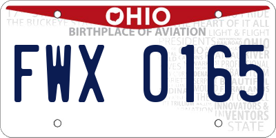 OH license plate FWX0165