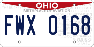 OH license plate FWX0168