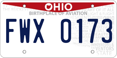 OH license plate FWX0173