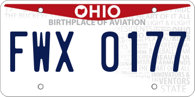 OH license plate FWX0177