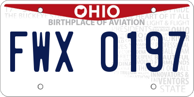 OH license plate FWX0197