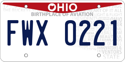 OH license plate FWX0221