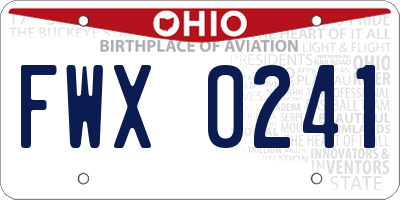 OH license plate FWX0241