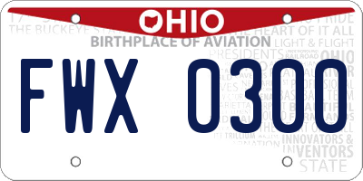 OH license plate FWX0300