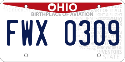 OH license plate FWX0309